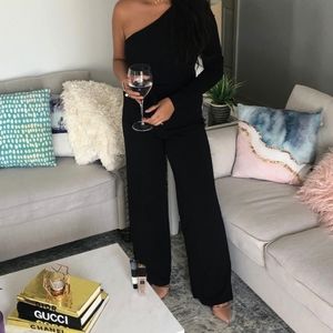 Black Cold Shoulder Jumpsuit